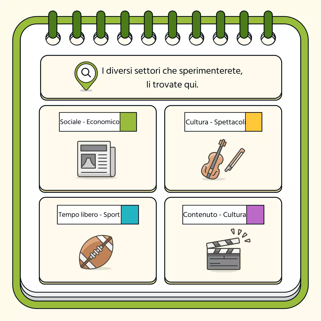 Un semplice campo di reclutamento giallo e verde