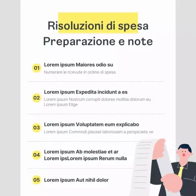 Una guida per semplici risoluzioni di spesa in grigio e giallo