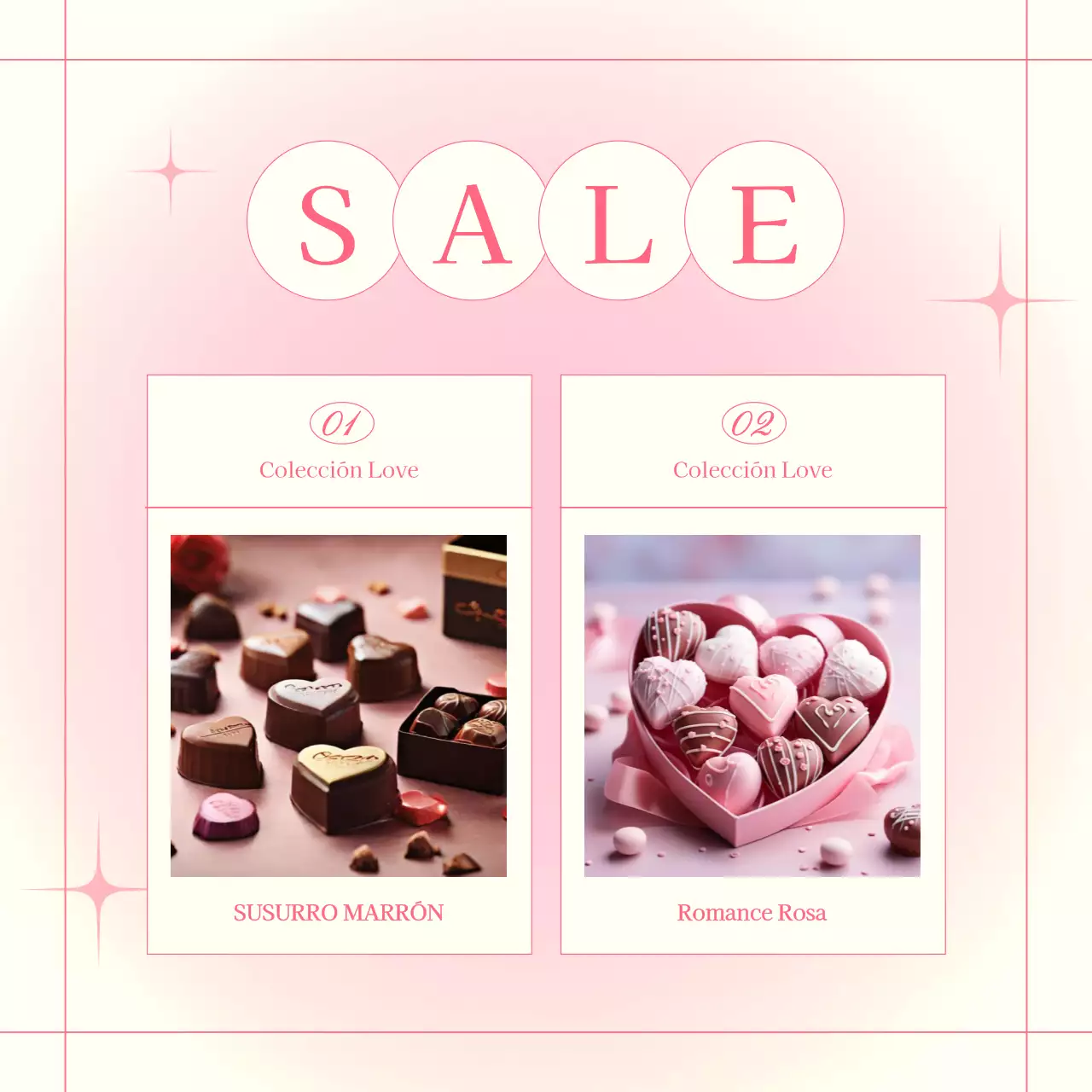 Promocione un evento de moda para San Valentín con un fondo marfil y rosa