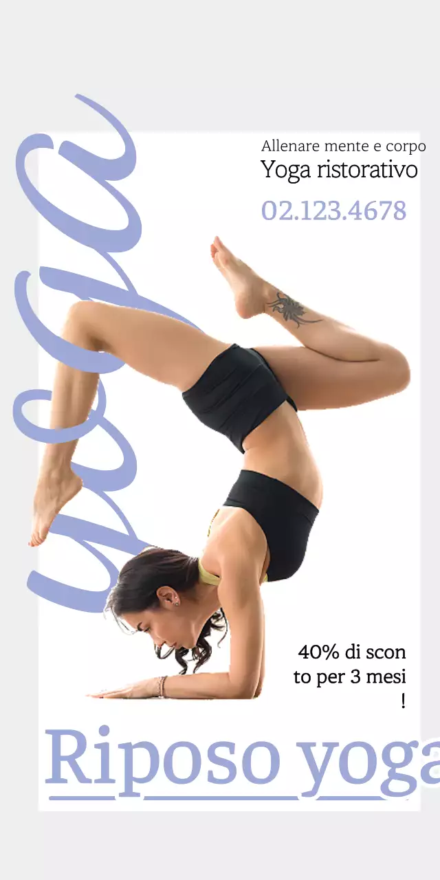 Yoga in corsivo flessibile viola