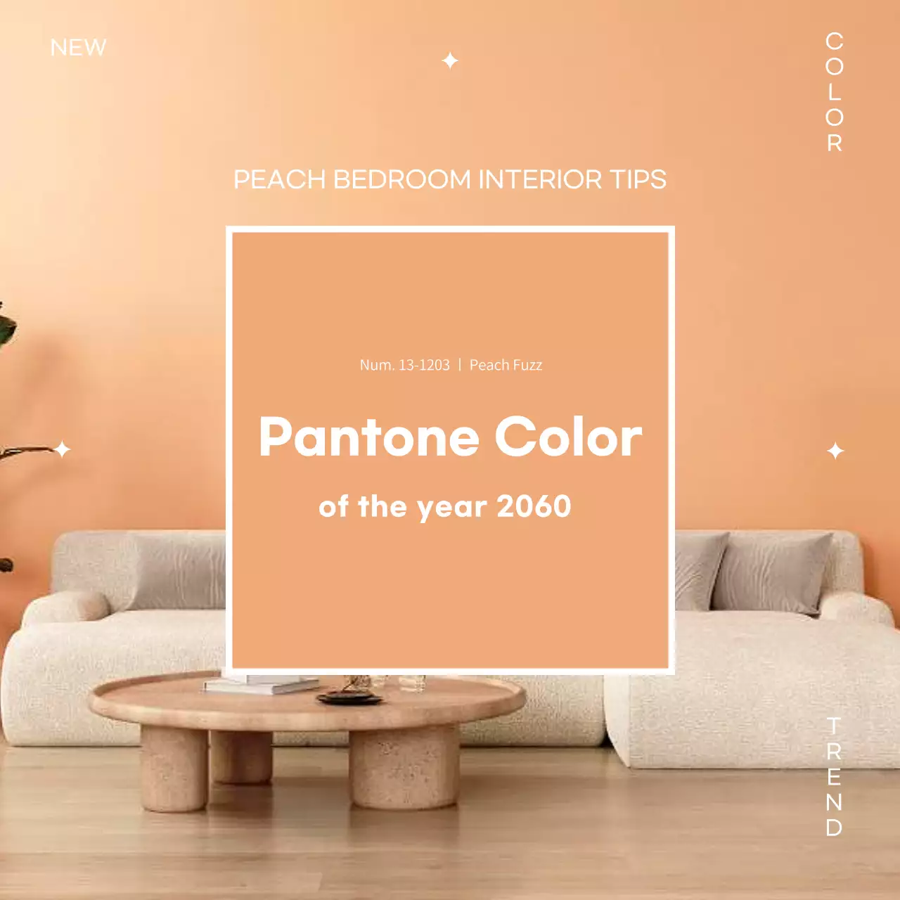 피치 모던 인테리어 팁 가이드 소셜 미디어 게시물