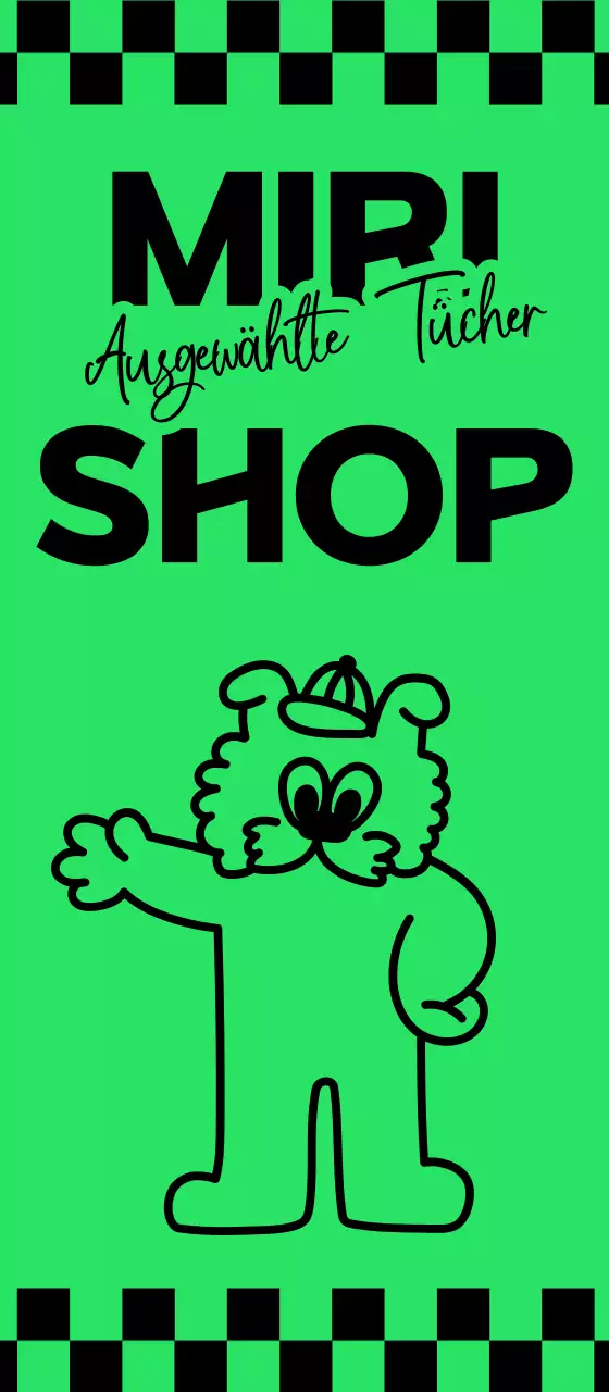 Ein Bekleidungsgeschäft mit Schachbrettmuster und Pop-Figuren