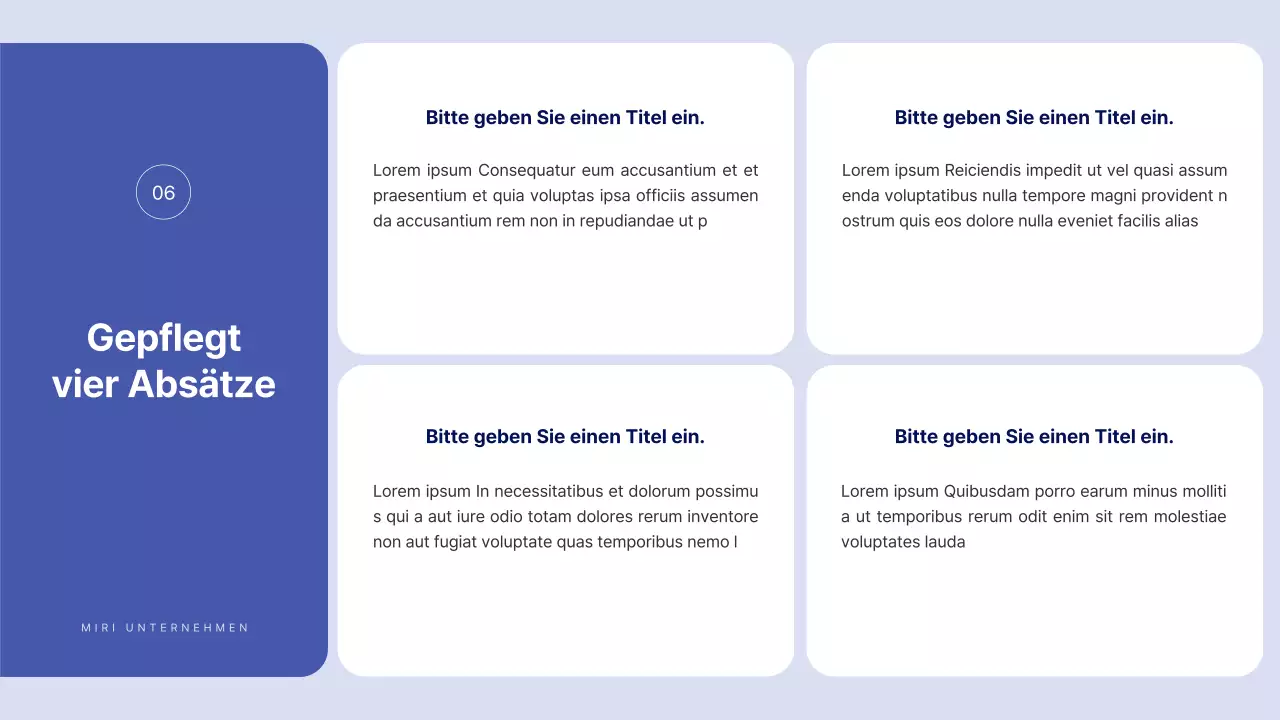 Einfacher Text in Blau für einen Bericht, über den man viel schreiben kann