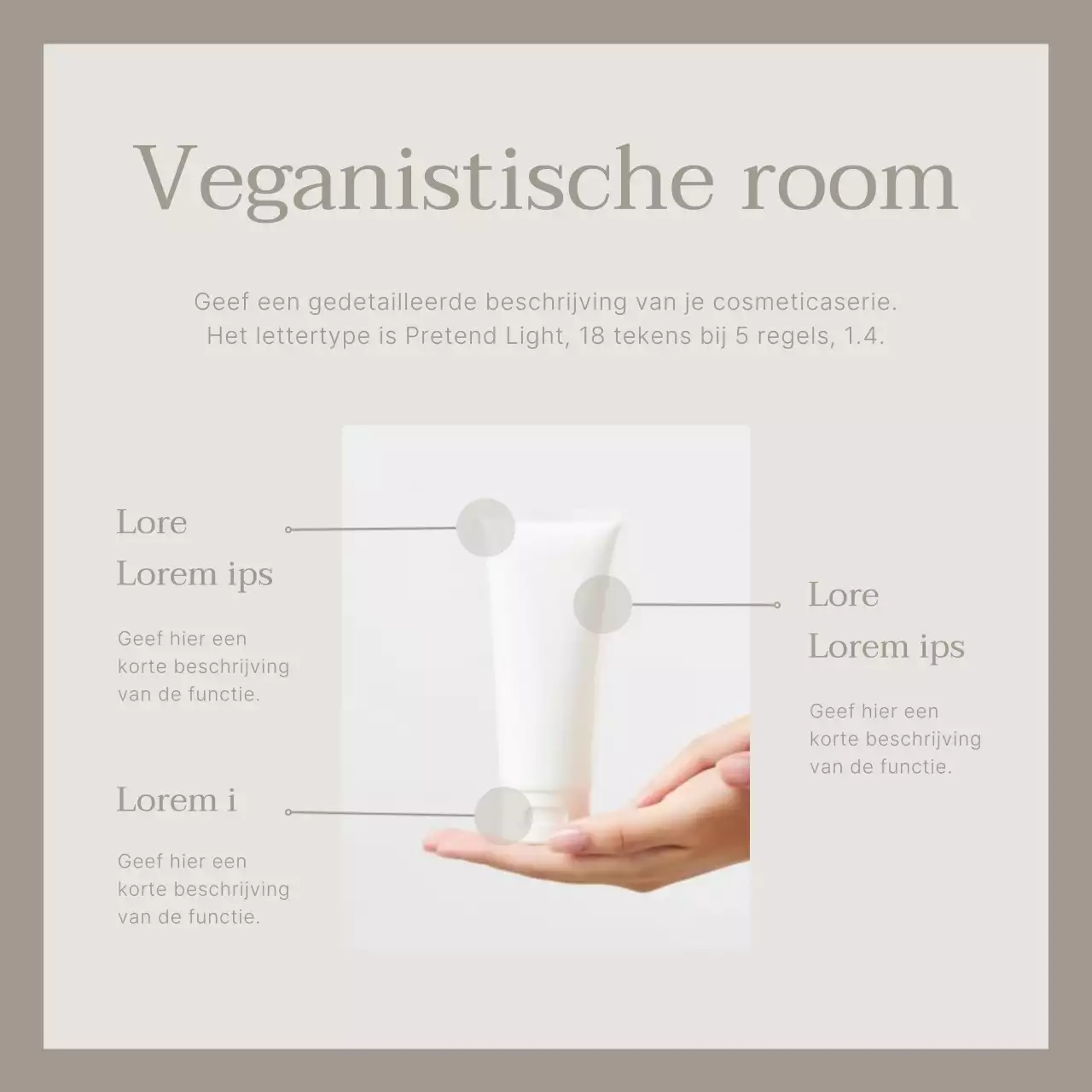 Bevorder eenvoudige cosmetische huidverzorging in beige