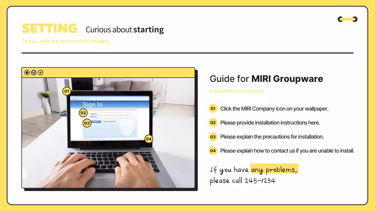 옐로우 모던 온보딩 가이드 프레젠테이션
