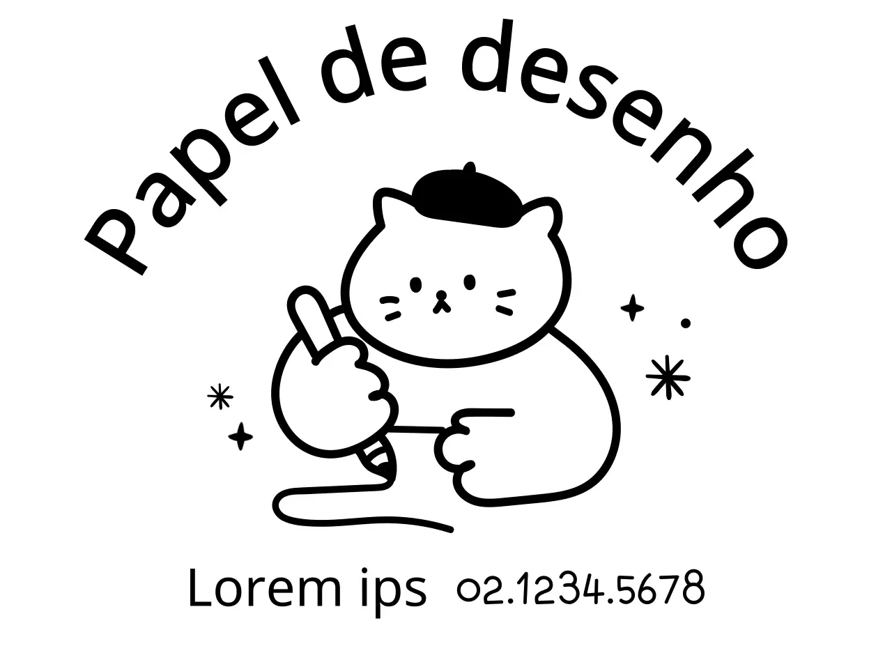 Promoção da escola de arte com ilustrações de gatos giros