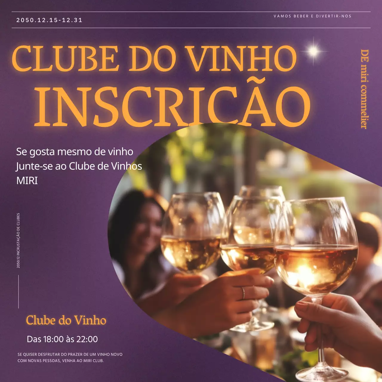 Um convite luxuoso para uma festa do vinho em roxo