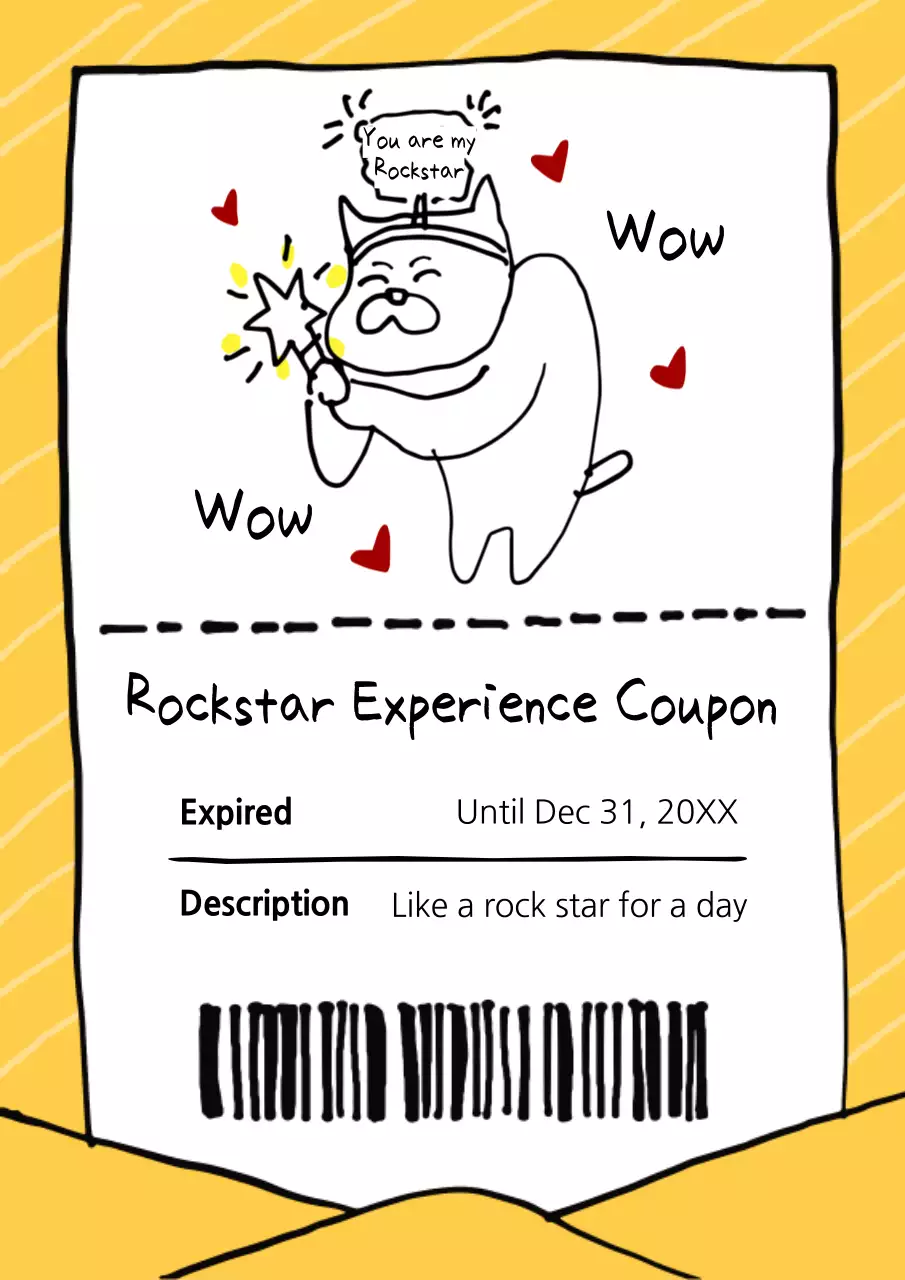 노란색 만화 쿠폰 프로모션 포스터