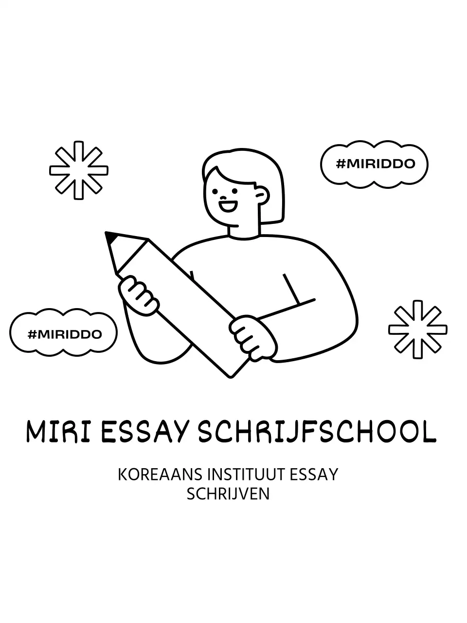 Schattige cram school met potloden en karakters