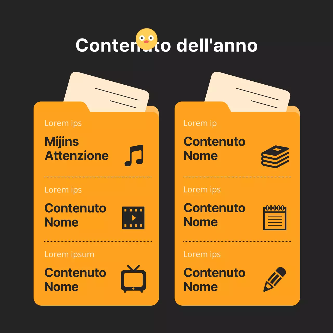 Consigli per la conclusione dell'anno per la pop art in nero e arancione