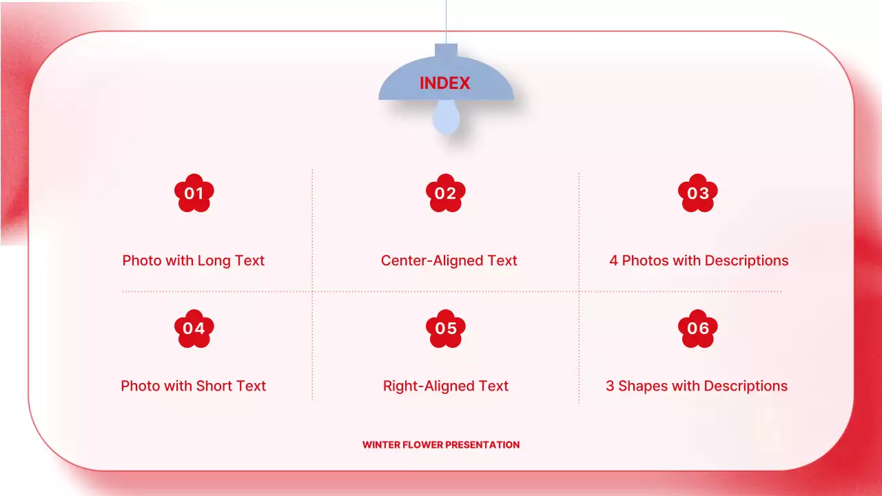 빨간색 우아한 꽃 프레젠테이션