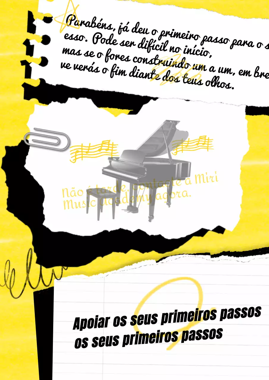 Sinal de alegria dos primeiros passos em amarelo e preto