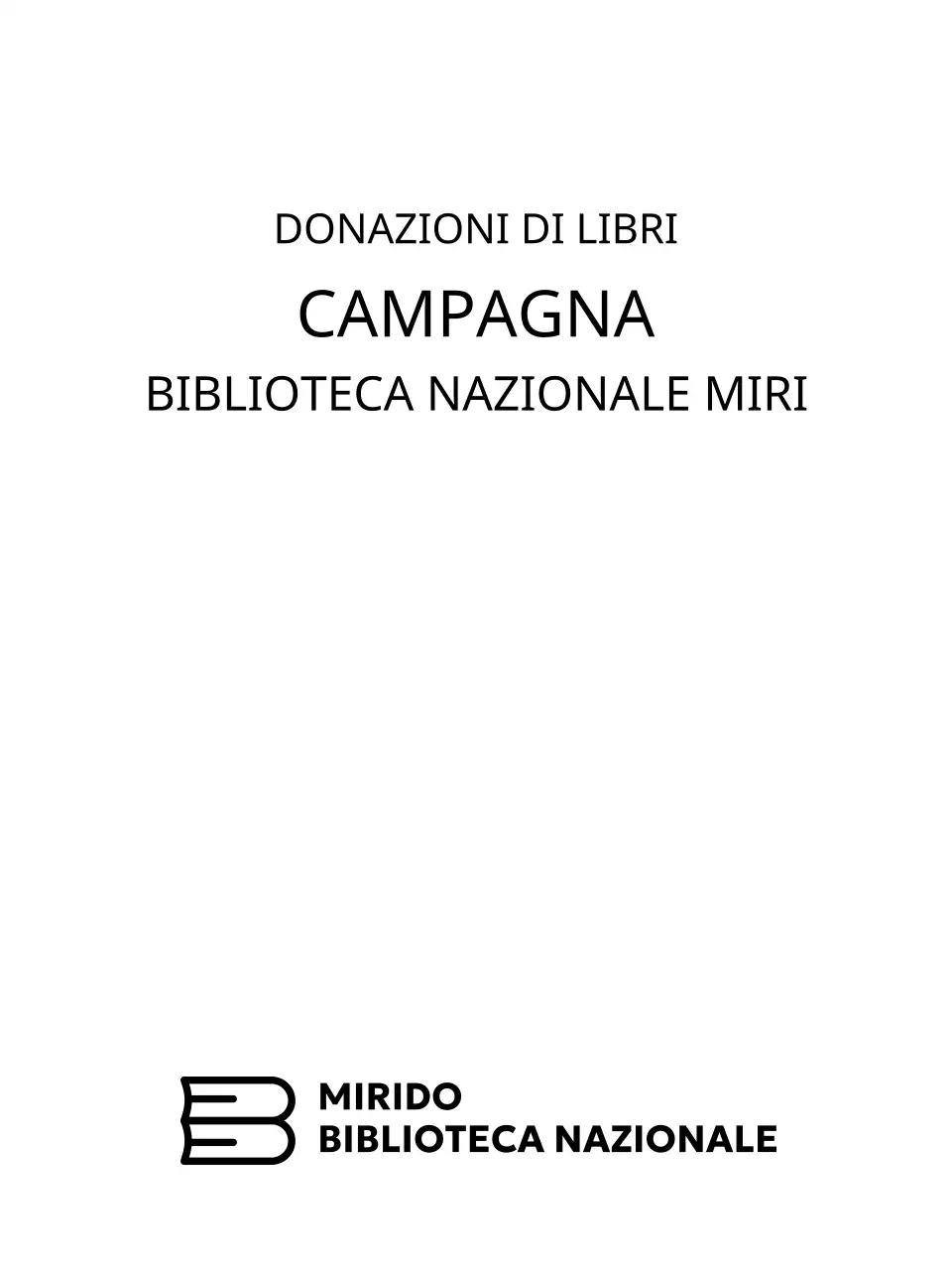 Un concetto semplice per una biblioteca nazionale con il logo di un libro di biblioteca