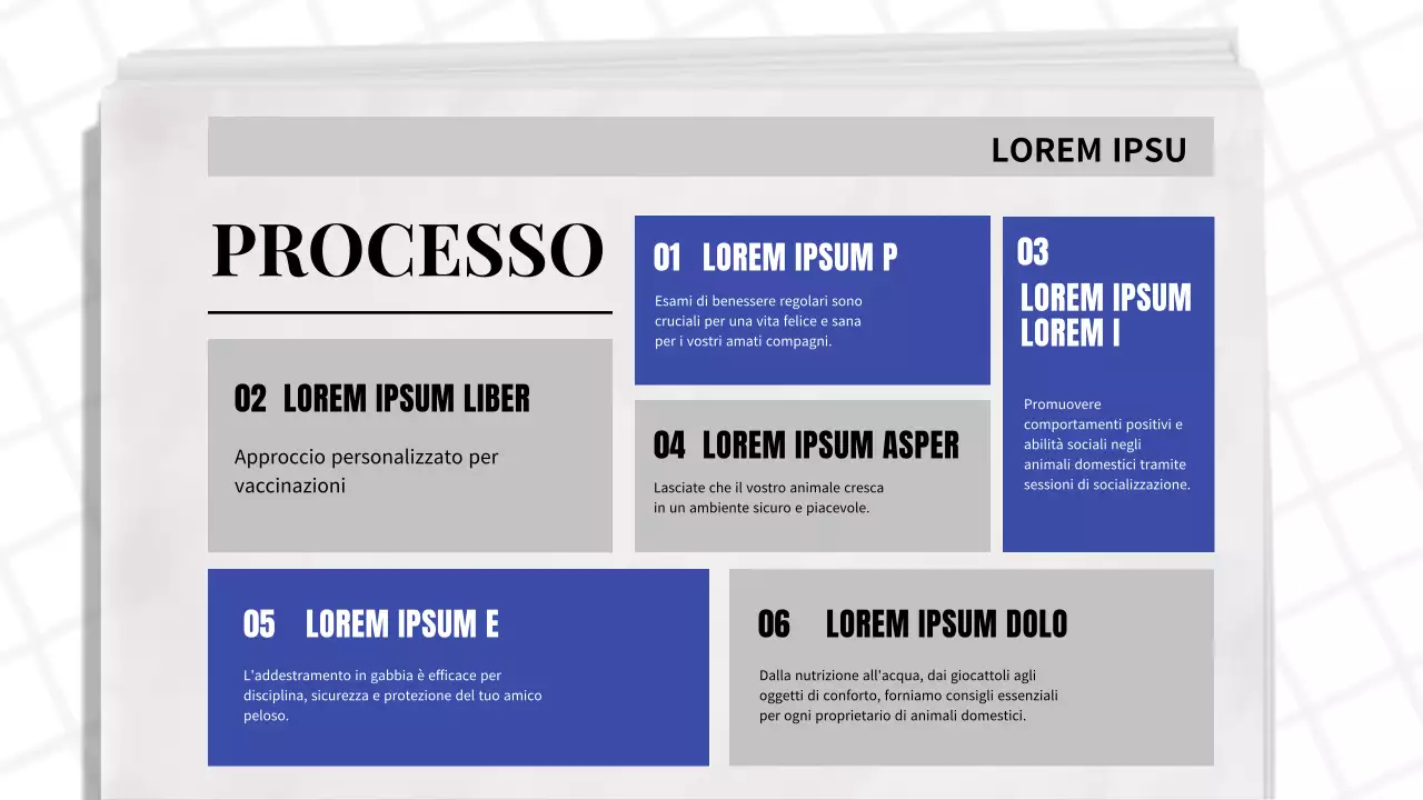 Rapporto d'affari a tema giornale classico blu e nero