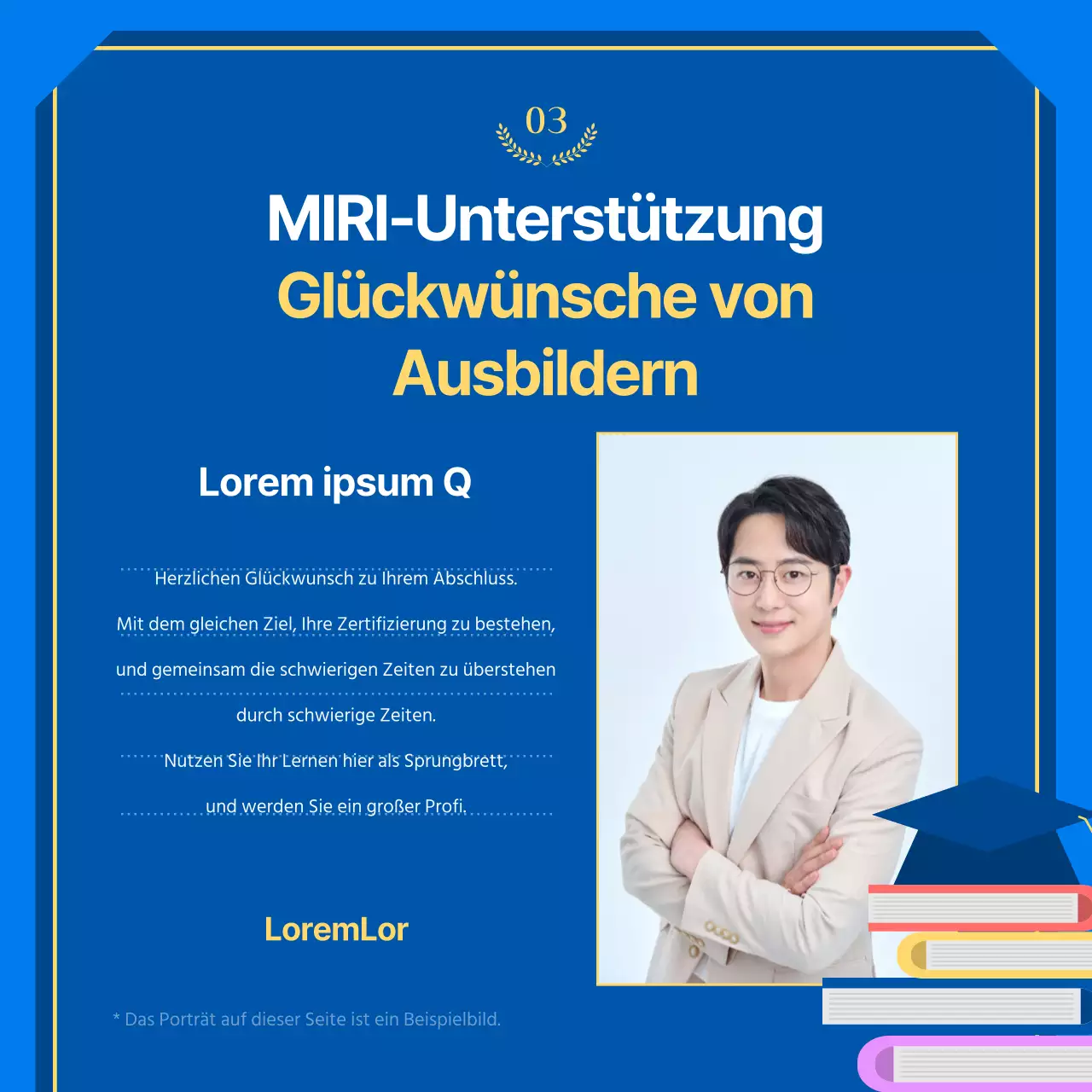 Ein kitschiger blau-gelber Abschlusspfosten