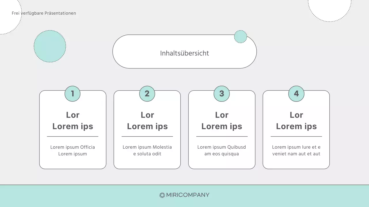 Präsentationen mit einfachem grauem und mintfarbenem Hintergrund
