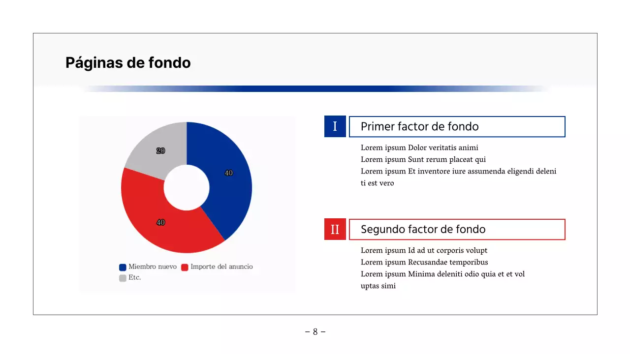 Informe básico imprimible en azul marino y gris