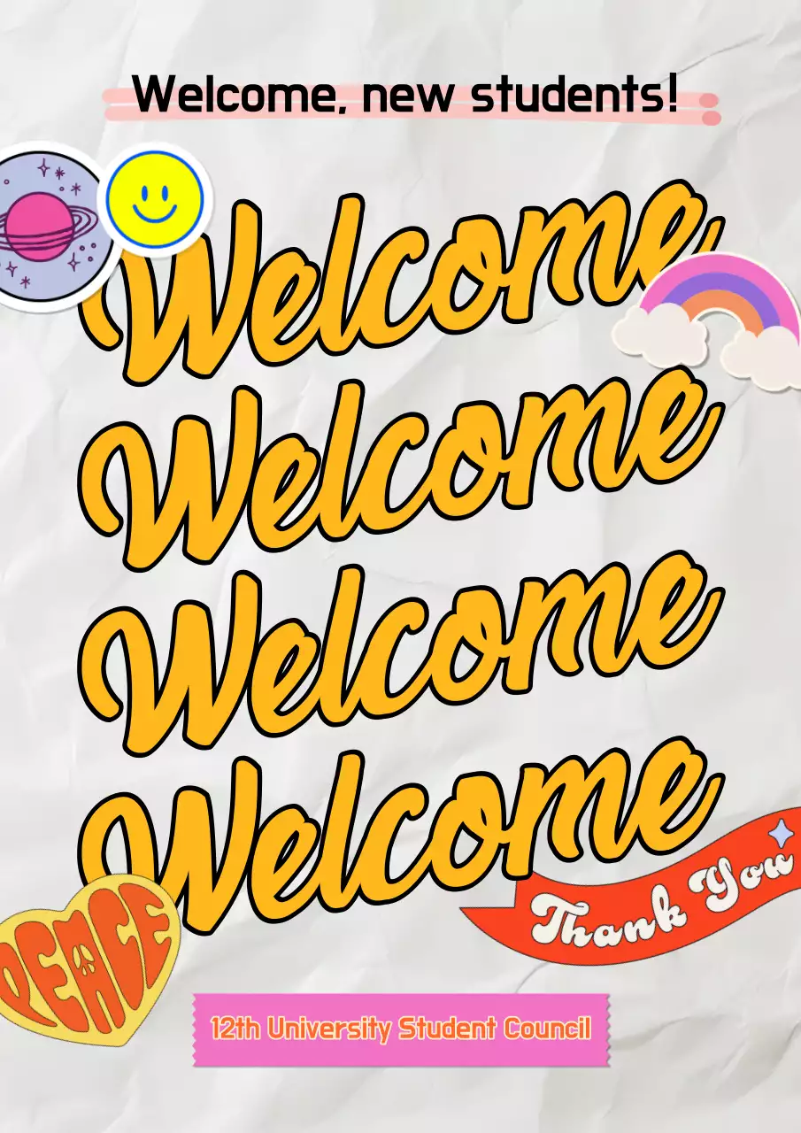 Yellow Retro Welcome Announcement Poster