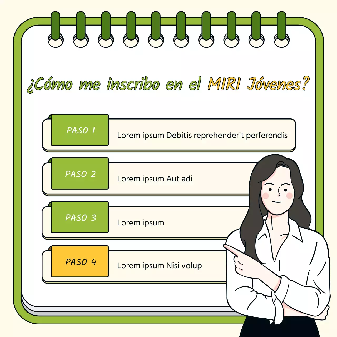Una sencilla campaña de contratación amarilla y verde