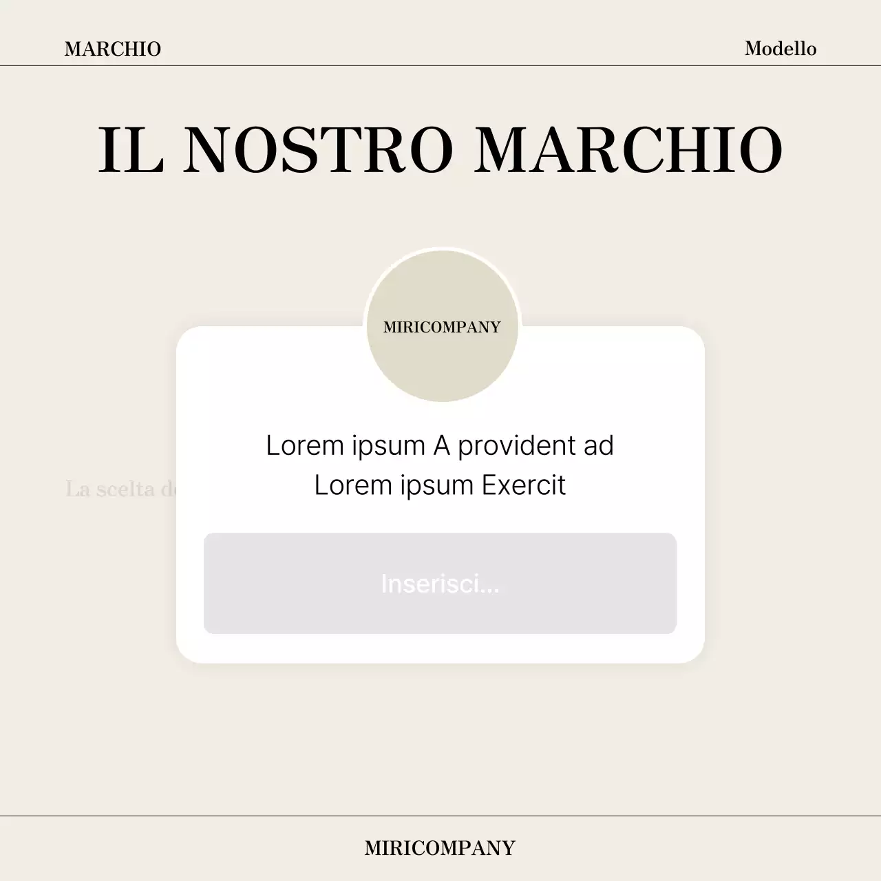 Un semplice brief di marca in beige