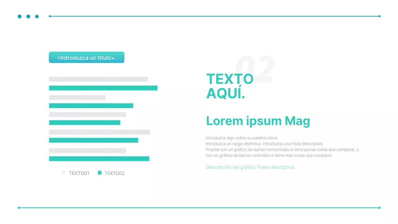 Una sencilla presentación comercial en azul y menta