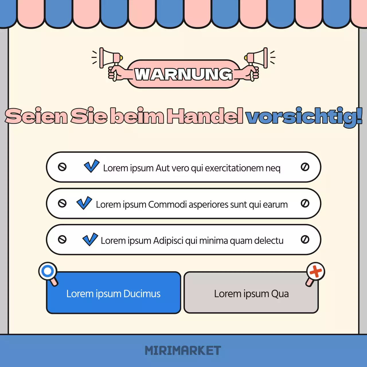 Ankündigung des blauen und rosa Basars