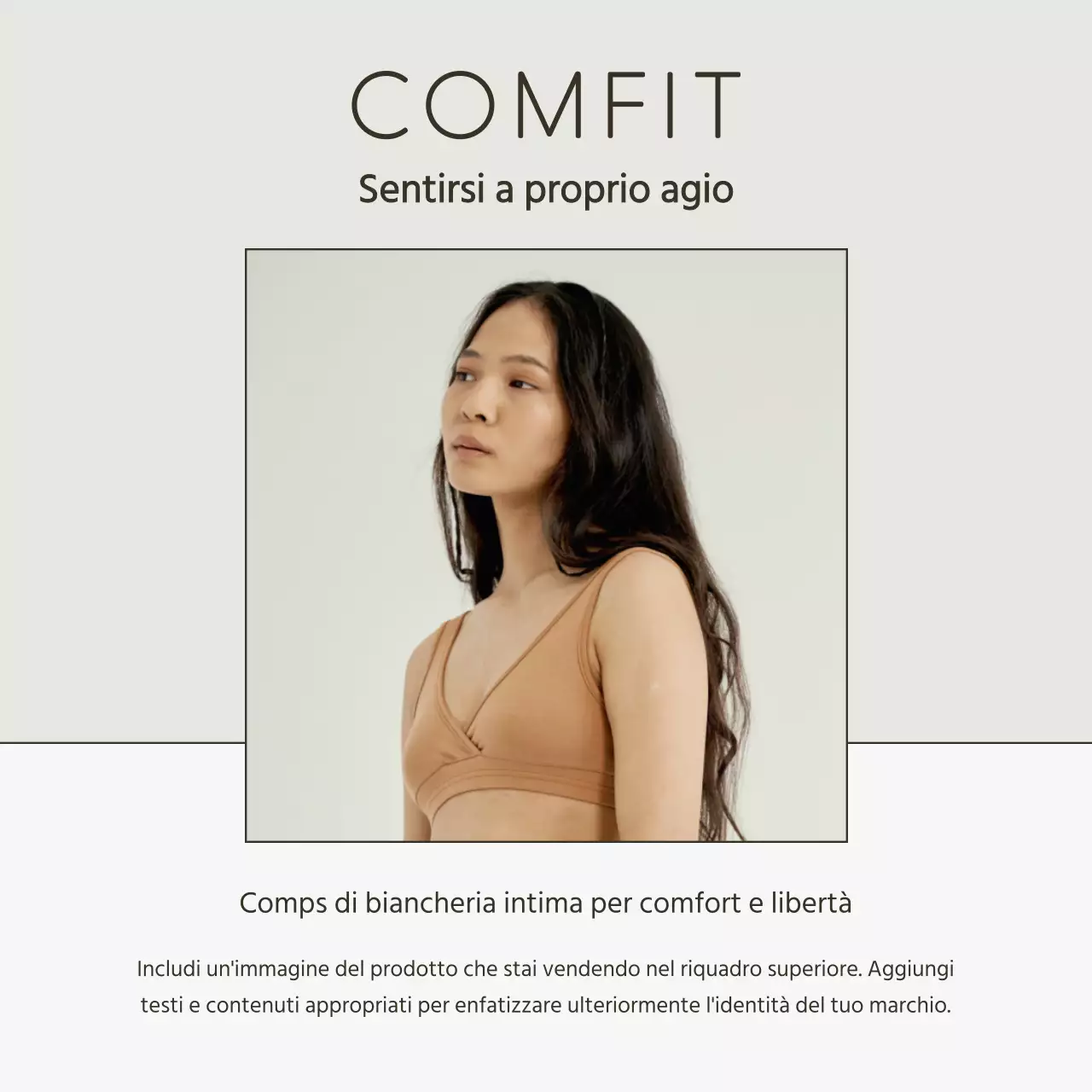 Pubblicità di biancheria intima semplice in bianco e chartreuse