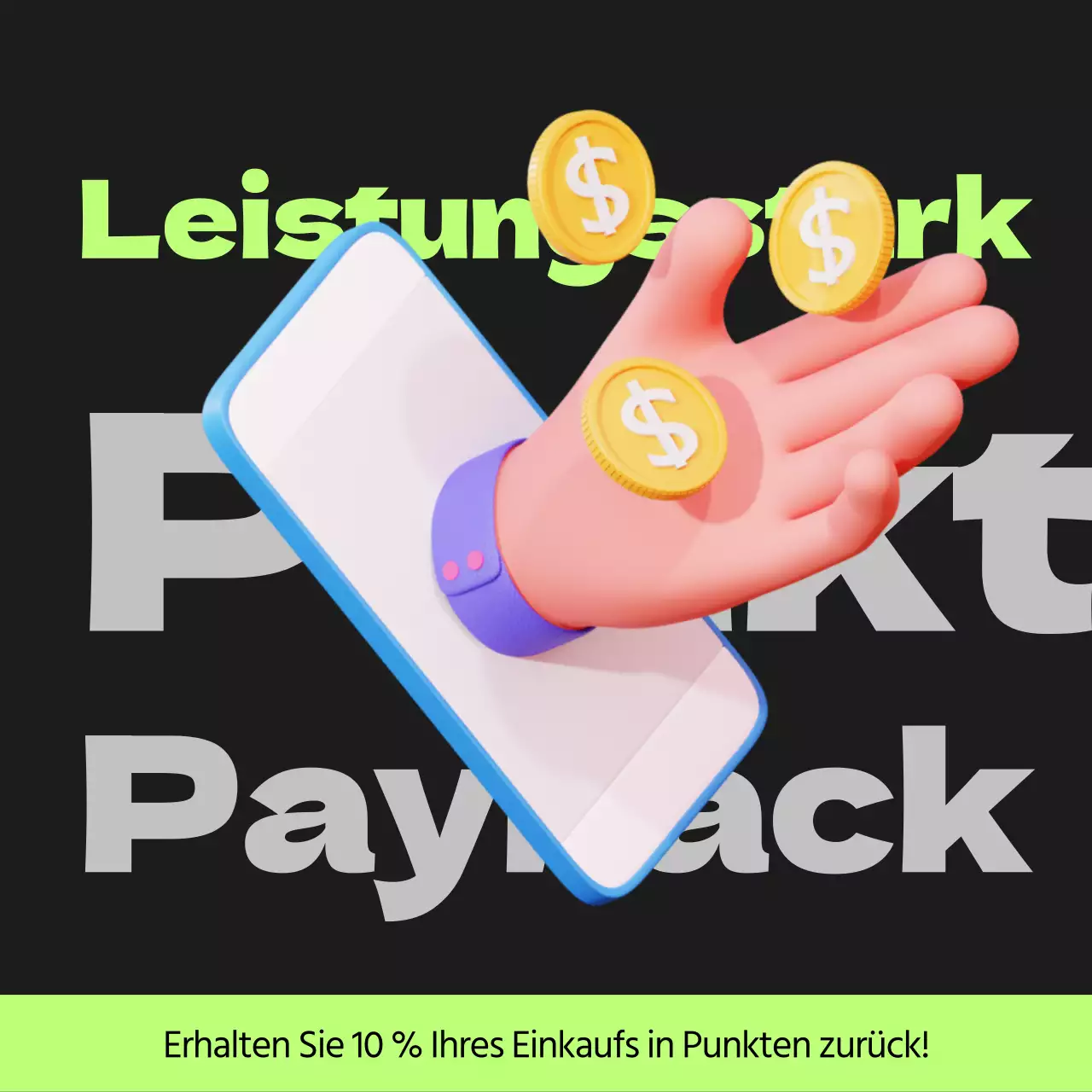 Cyberpunk points payback post in schwarz und lindgrün