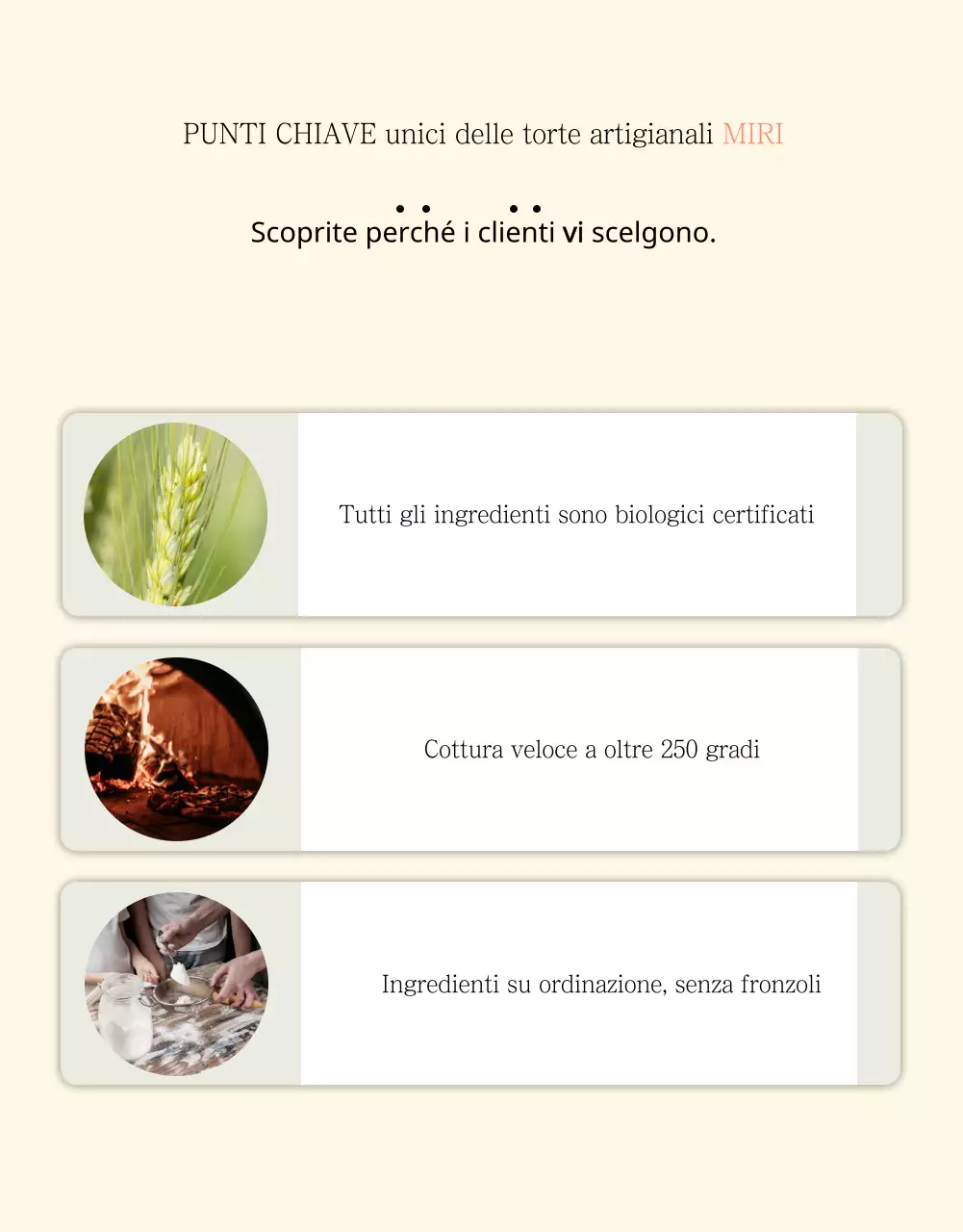 Annuncio della vendita di una semplice torta beige e avorio