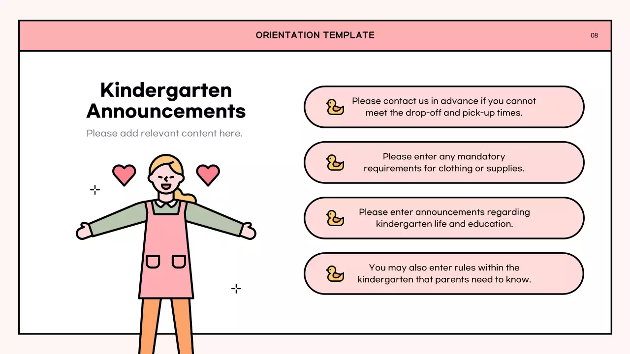 Pink Simple Kindergarten Guide Presentation