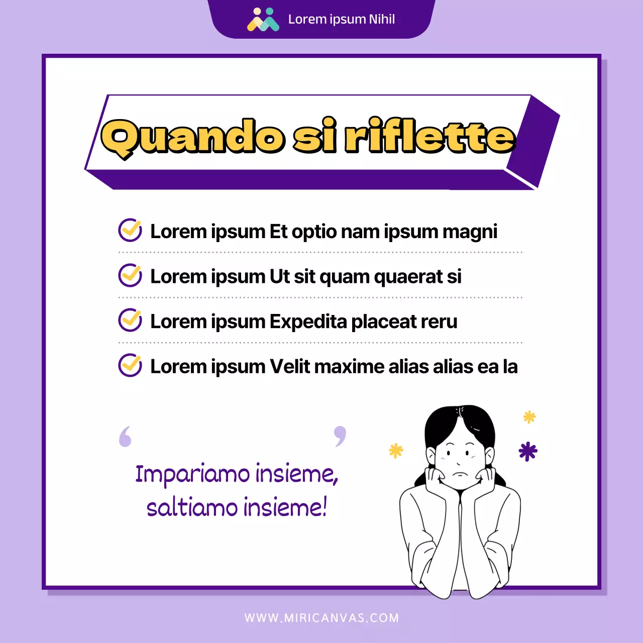 Programma moderno di sostegno all'occupazione femminile nel settore pubblico, di colore viola e giallo, promozione delle assunzioni