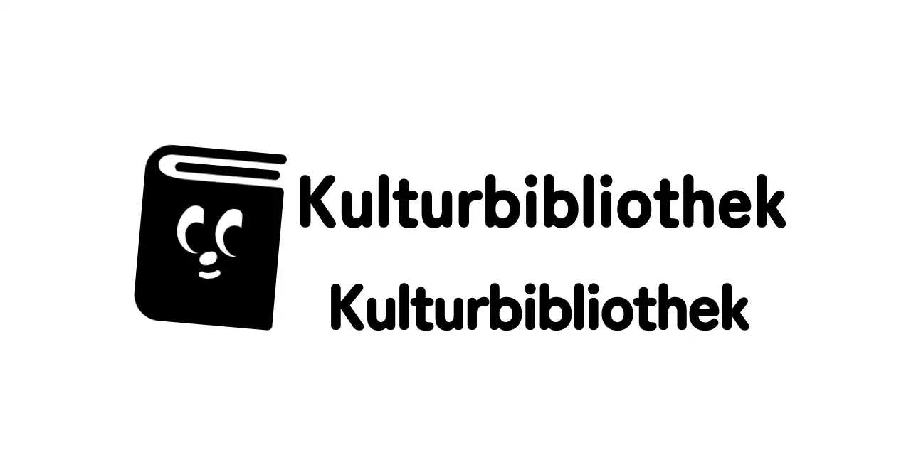 Bibliothekslogo mit niedlicher Buchillustration