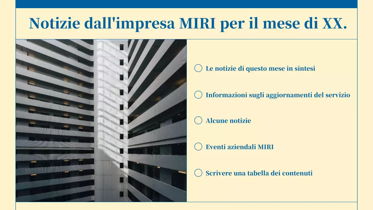 Newsletter di servizi aziendali minimalista in beige e blu