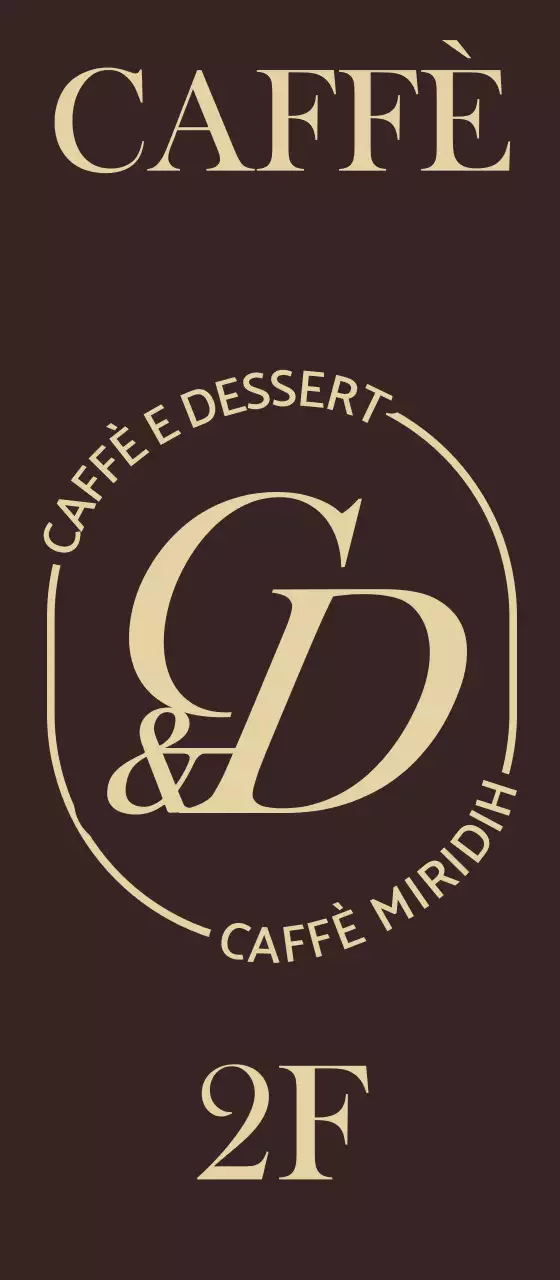 Caffè rilassante con testo beige su sfondo marrone