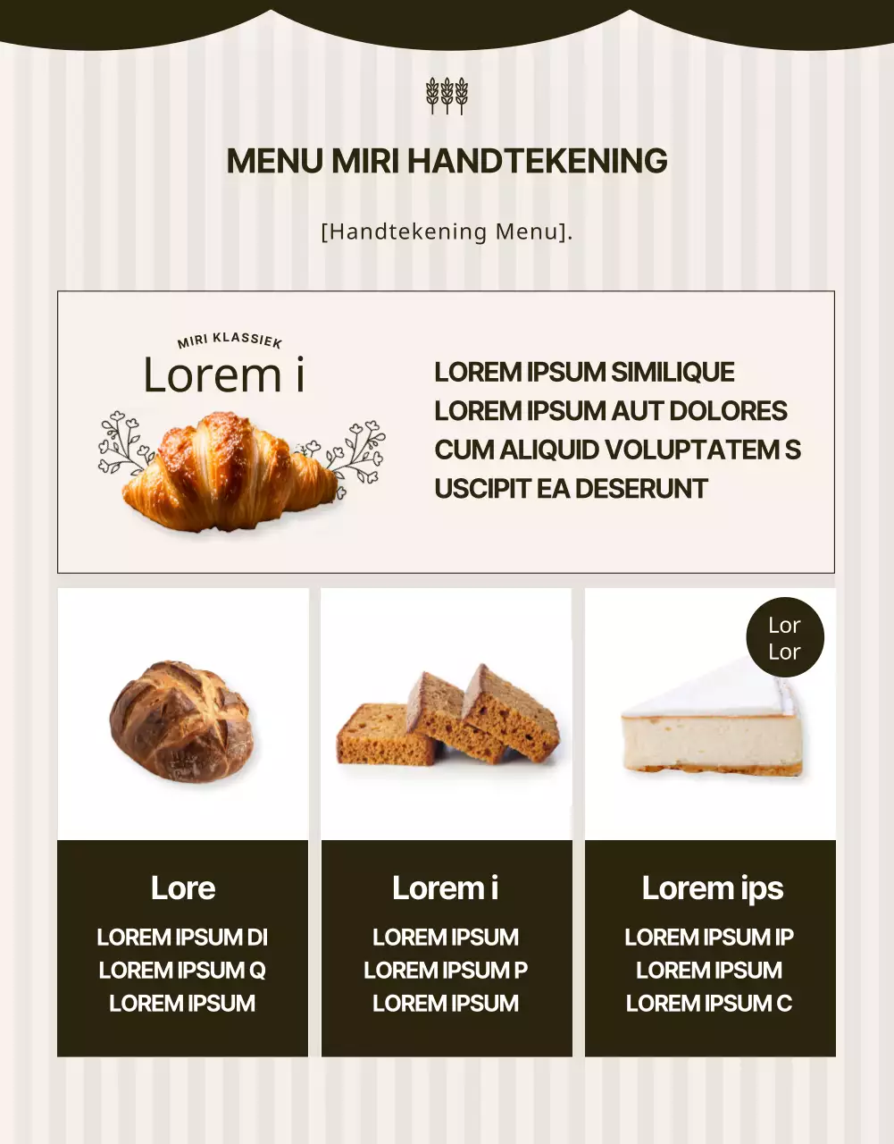 Promoot een modern bakkerij-evenement in zwart en beige