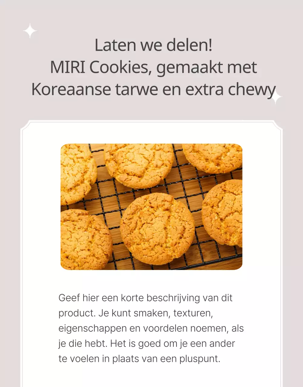 Promoot een klassieke bakkerijtaart in beige