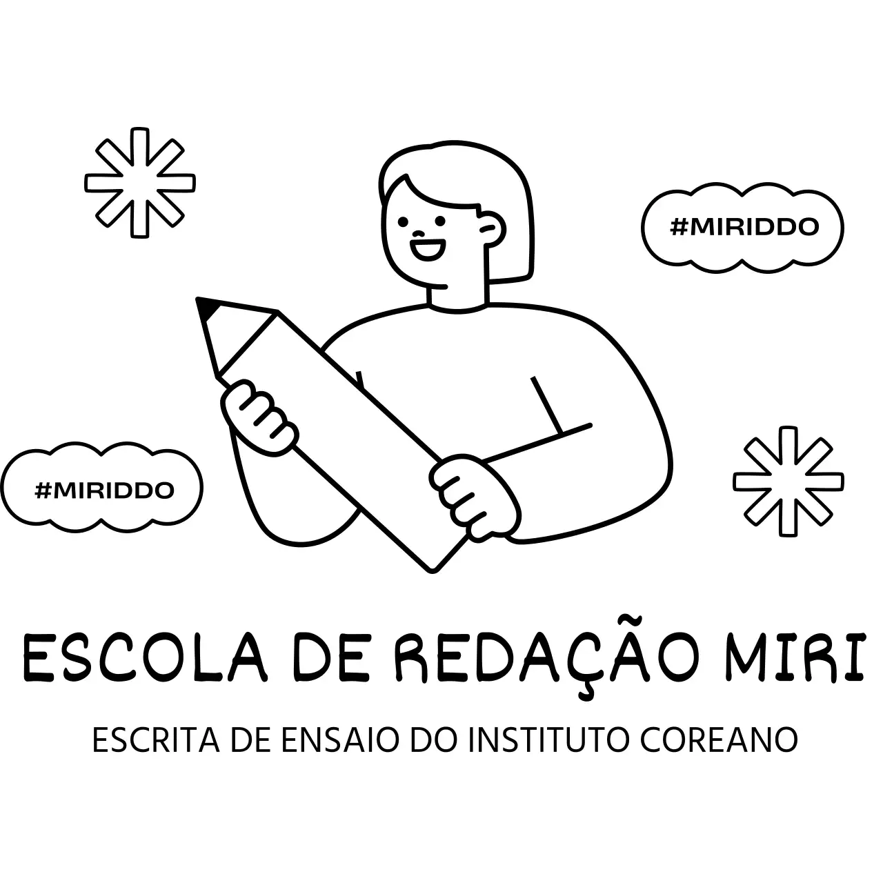 Escola de ensino secundário gira com lápis e personagens