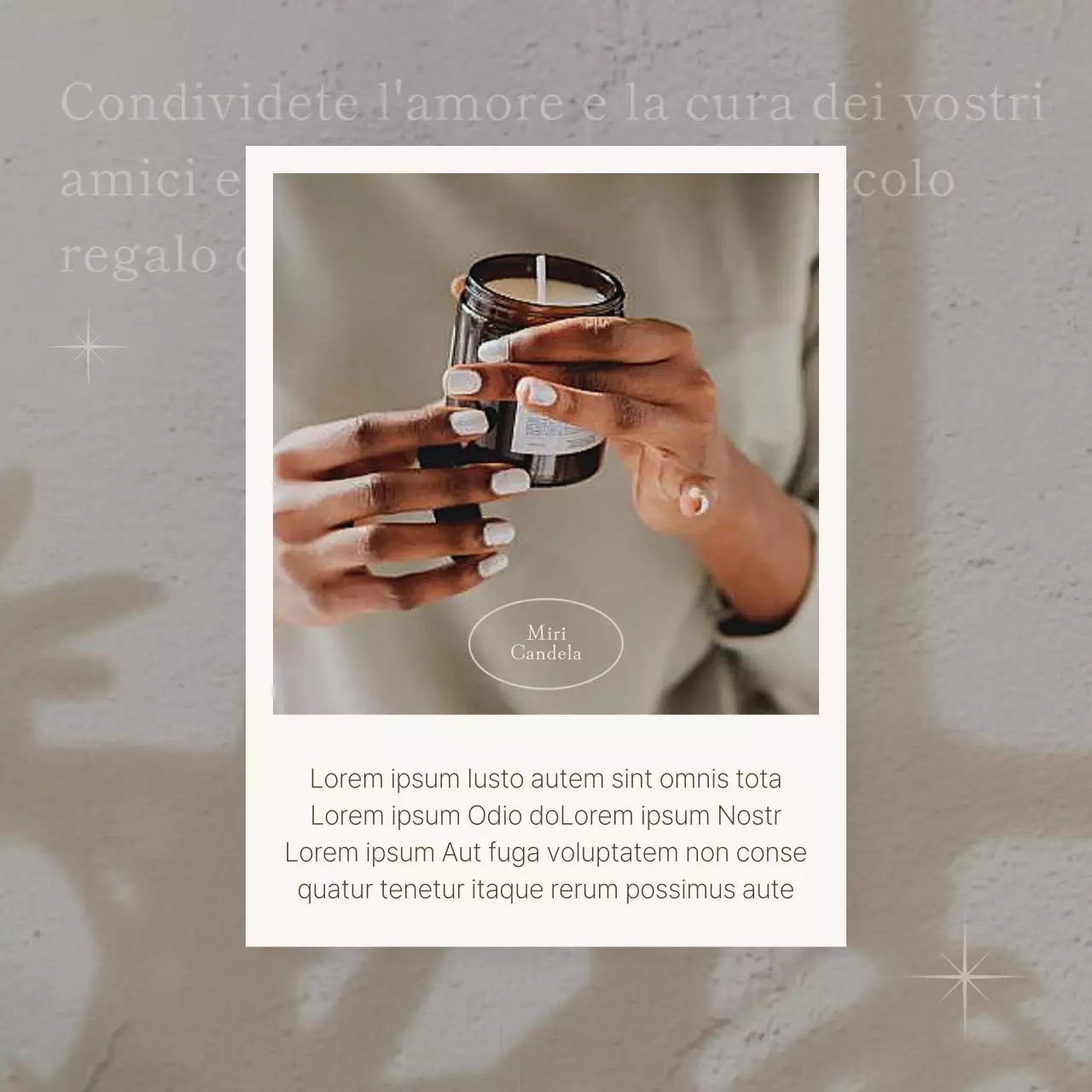 Promuovere una semplice candela in beige