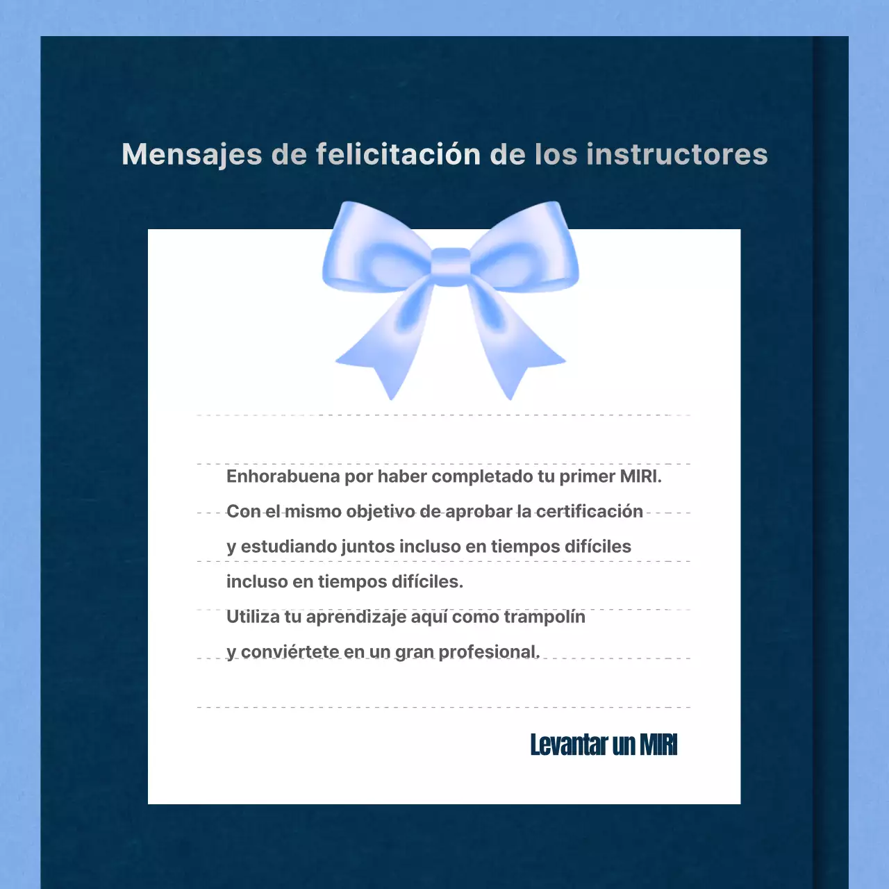 Carta de graduación minimalista con fondo azul claro