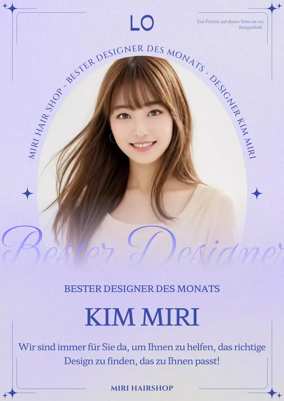 Bekanntgabe des lila Trenddesigners des Monats