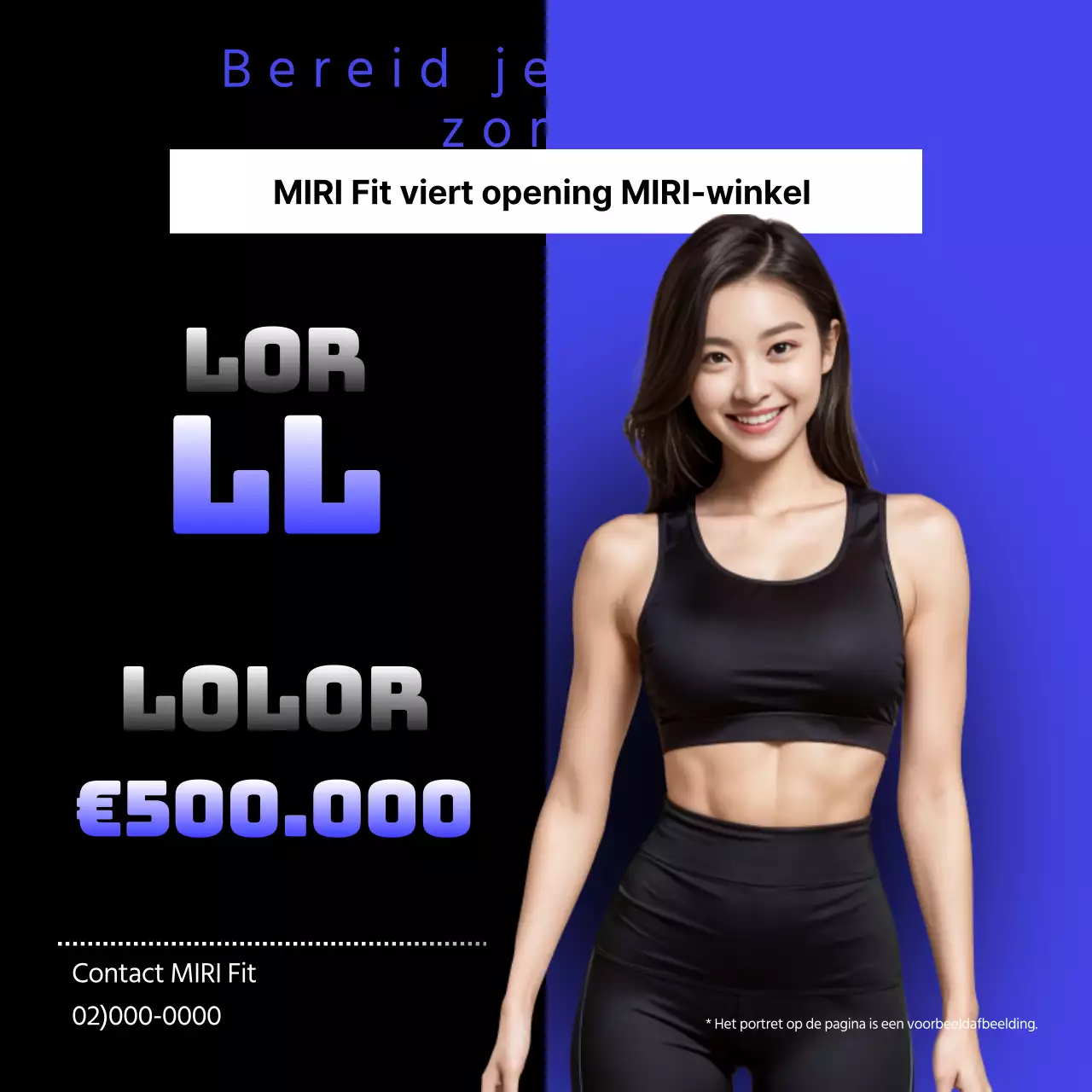 Promoot een eenvoudige PT in zwart en blauw