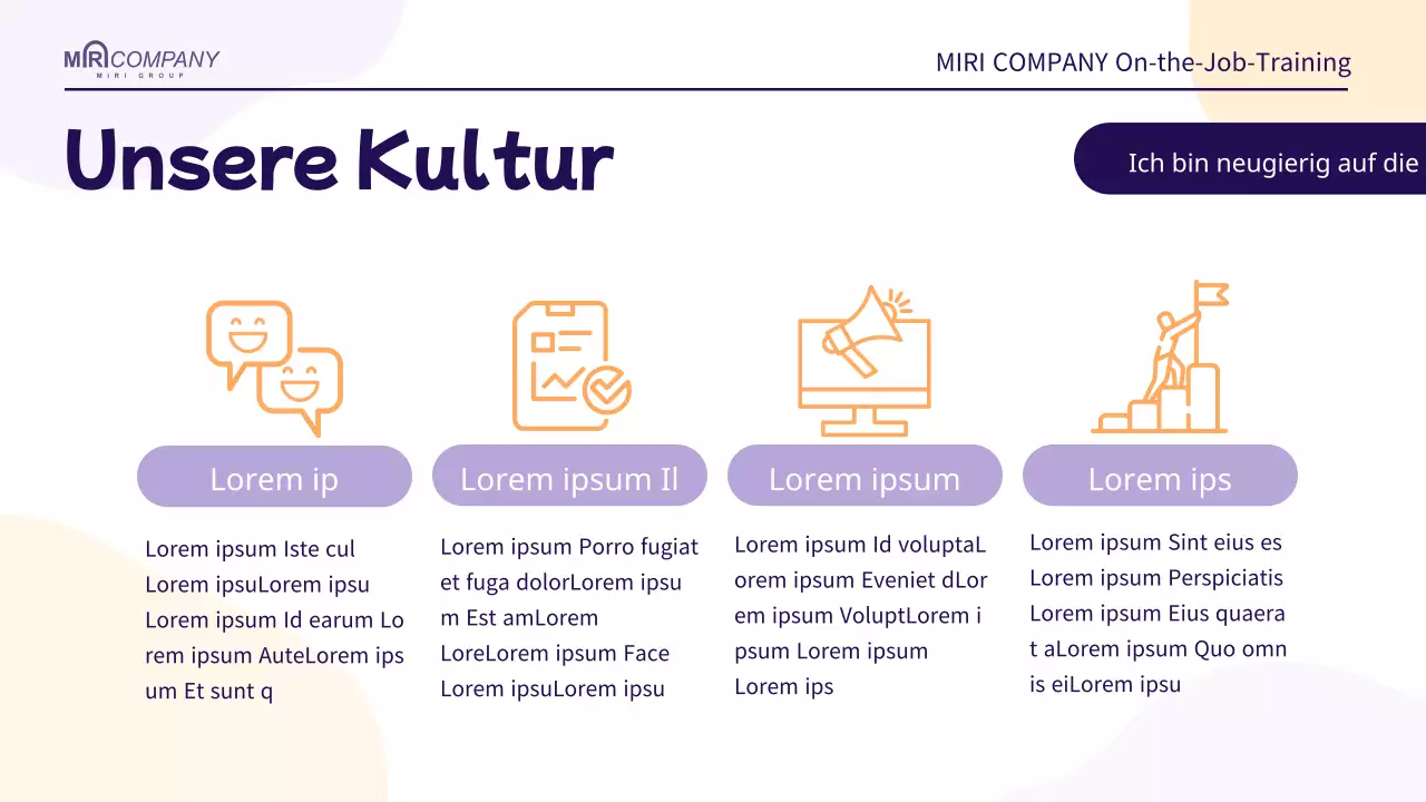 Ein einfacher HR-Schulungsleitfaden in Mauve und Orange