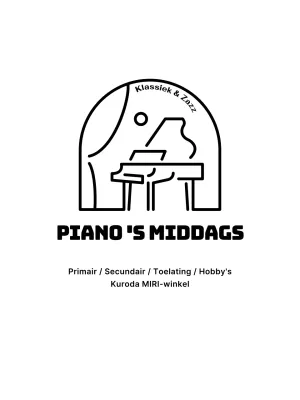 Piano school ontwerp met piano landschap icoon