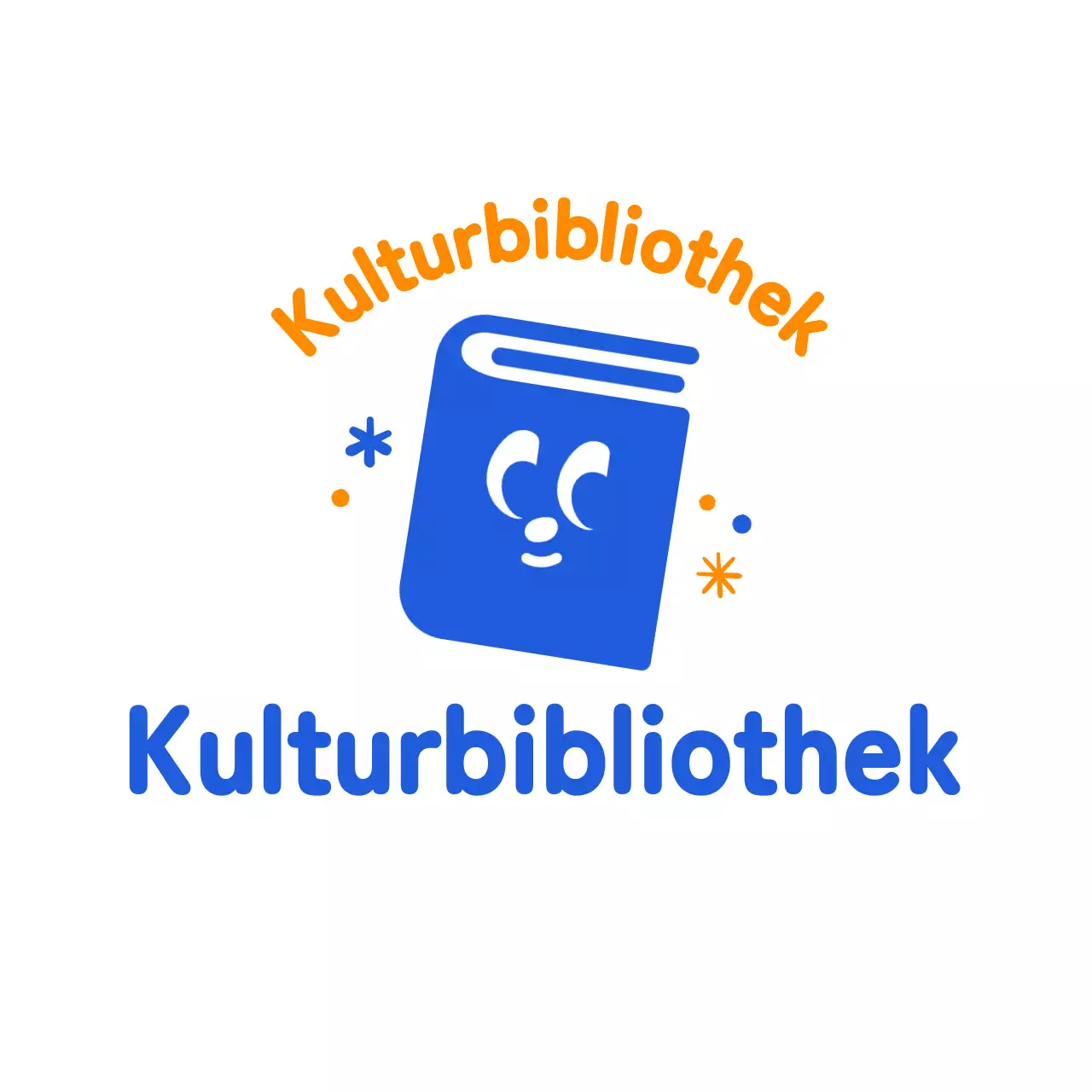 Bibliothekslogo mit niedlicher Buchillustration