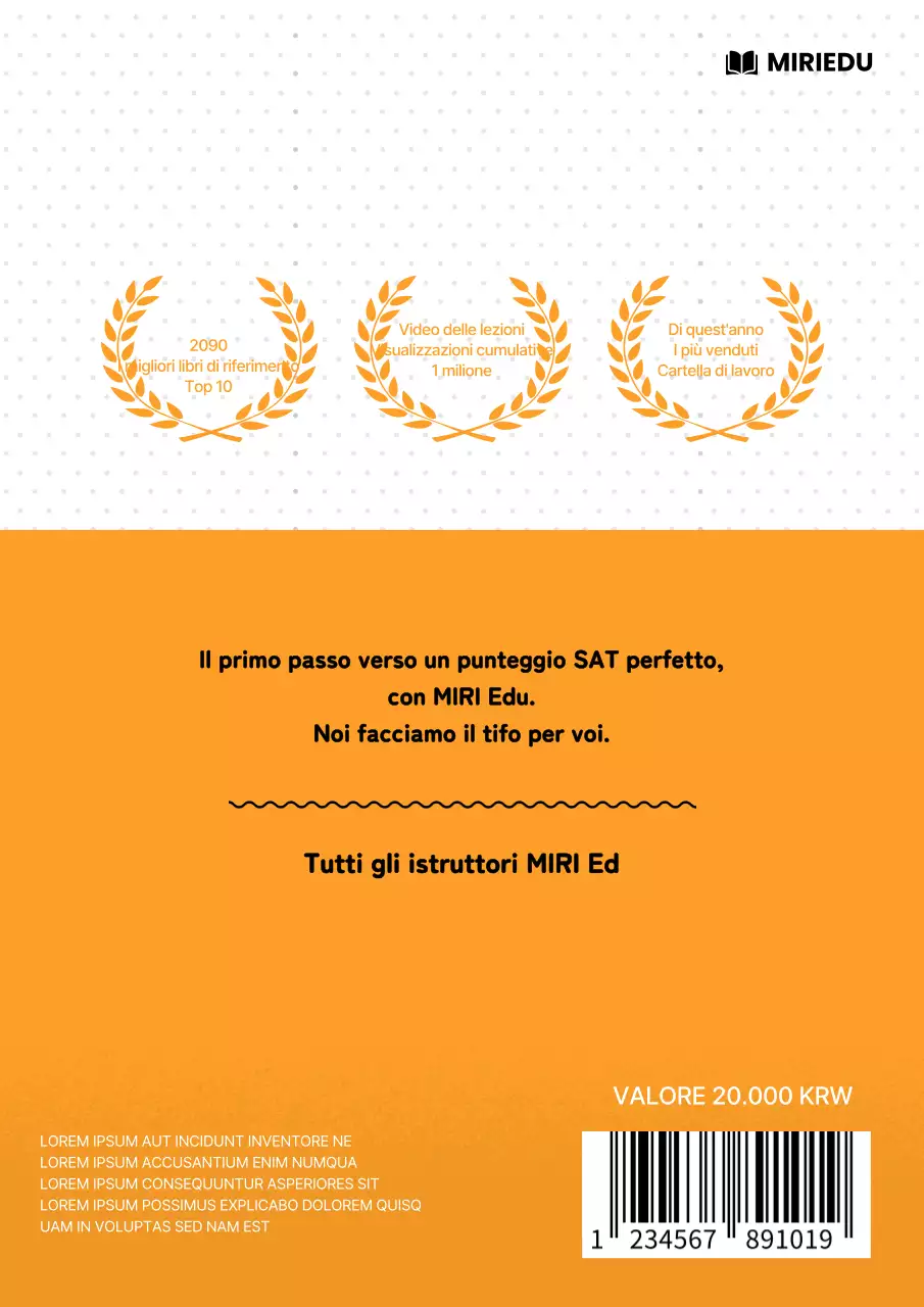 Un tocco di arancione e di bianco e nero nel libro delle domande della Secondaria superiore