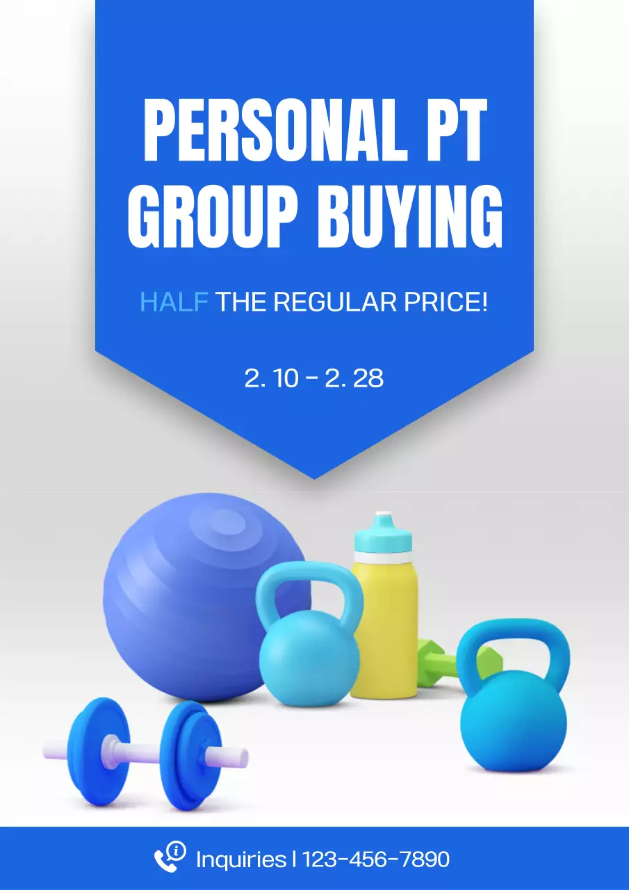 Blue Modern Fitness Promotion Poster