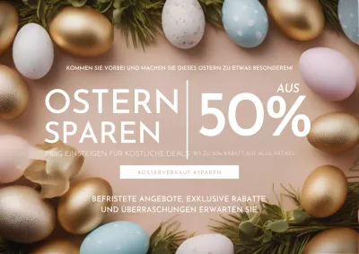 Beige-Weiß-Klassik Oster-Sale-Anzeige