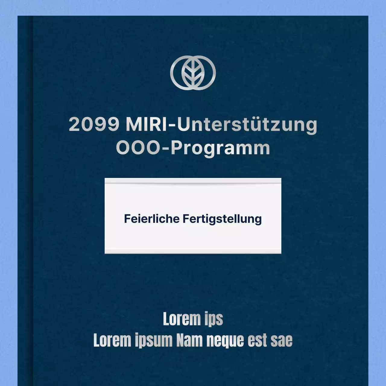 Minimalistisches Graduierungsschreiben mit hellblauem Hintergrund
