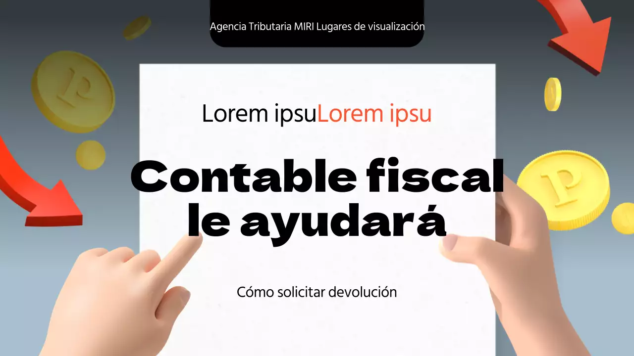 Información sobre la devolución de impuestos locales en rojo y negro