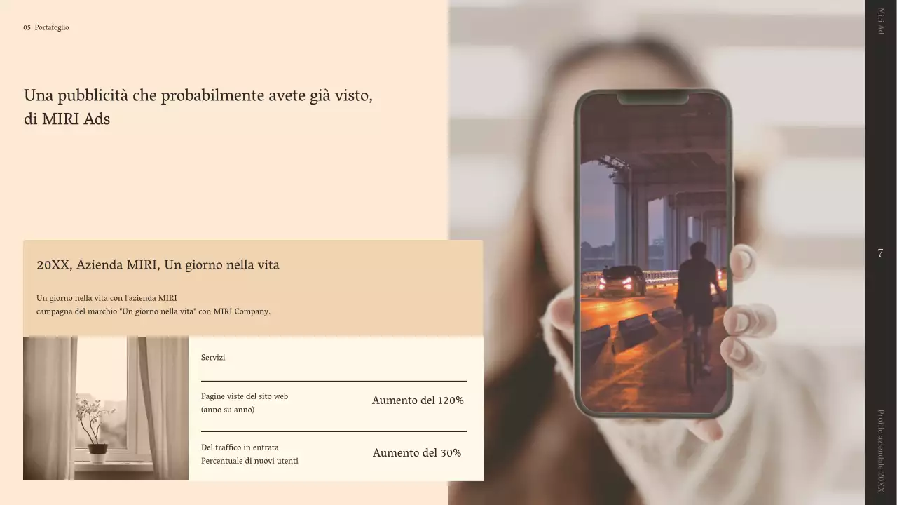 Un semplice profilo aziendale di storytelling in beige